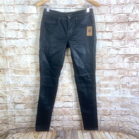 Cult of Individuality Zen Mid Rise Skinny Jean Pants in Black Size 26 NWT - Picture 6 of 7